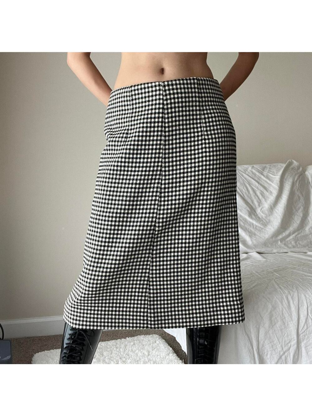 Red valentino gingham plaid midi